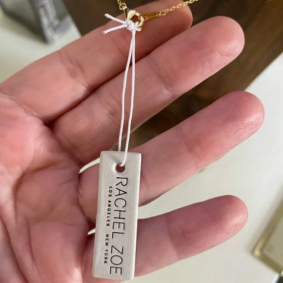 Brand New Rachel Zoe Clover Necklace Cubic Zirconia Gold over Sterling Silver - Picture 4 of 7